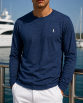 Ralph Lauren white patch logo long sleeve navy