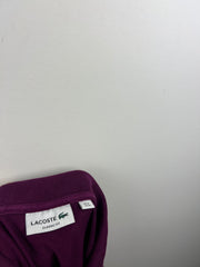 Lacoste embroidered crocodile patch-logo short polo purple