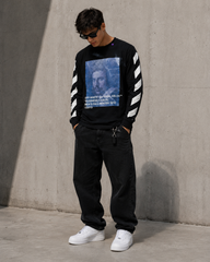 Off-White Virgil Abloh long sleeve sweater black printed graphic