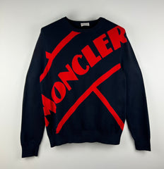 Moncler knit sweater navy/red