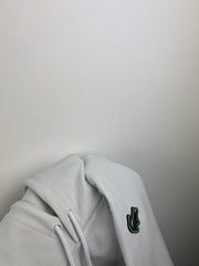 Lacoste embroidered crocodile crafted patch-logo hoodie white