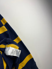 Ralph Lauren embroidery yellow patch-logo long sleeve striped polo navy/yellow