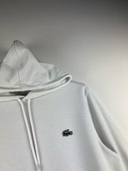 Lacoste embroidered crocodile crafted patch-logo hoodie white