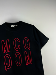 Alexander Mcqueen by MCQ velvet reserve embroidery red patch-logo short tee black