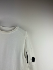C.P. Company black lens details crewneck sweatshirt white