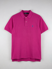 Ralph lauren blue patch-logo short sleeve polo pink