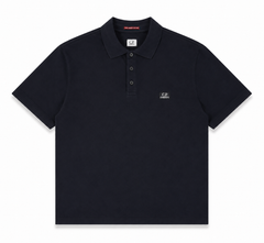 C.P. Company embroidery monogram patch-logo short polo navy