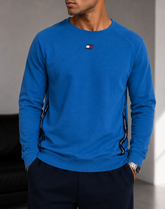Tommy Hilfiger sport printed cheast logo crewneck sweatshirt blue