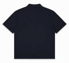 C.P. Company embroidery monogram patch-logo short polo navy