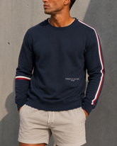 Tommy Hilfiger tricolor distencive global stripe sweatshirt navy