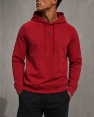 Jordan Essentials Fleece printed black logo hoodie red
