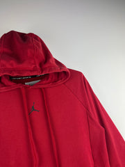Jordan Essentials Fleece printed black logo hoodie red
