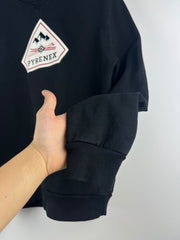 Pyrenex printed patch-logo crewneck sweatshirt black