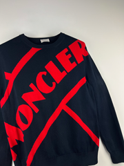 Moncler knit sweater navy/red