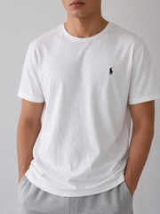 Ralph lauren navy patch logo short tee white