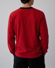 Supreme red stripe embroidery tape logo light sweatshirt red