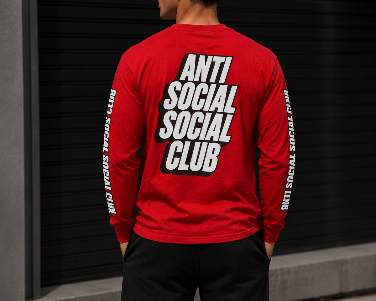 Anti Social Social Club printed graphic long sleeve red