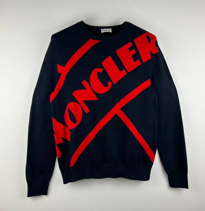 Moncler knit sweater navy/red