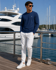 Ralph Lauren white patch logo long sleeve navy
