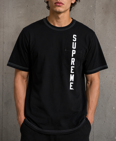 Supreme back outwrite script black/white SS22 tee