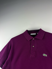 Lacoste embroidered crocodile patch-logo short polo purple