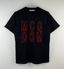 Alexander Mcqueen by MCQ velvet reserve embroidery red patch-logo short tee black