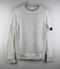 C.P. Company black lens details crewneck sweatshirt white