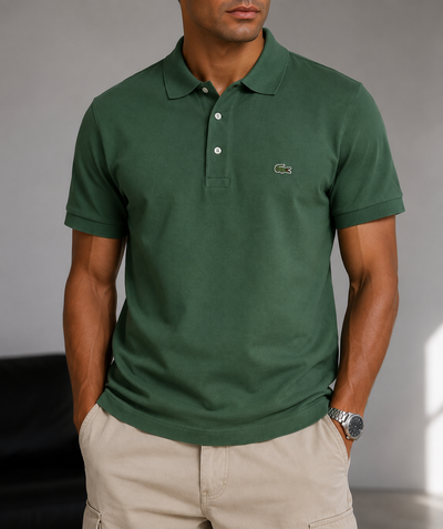 Lacoste embroidered crocdile patch-logo short polo green