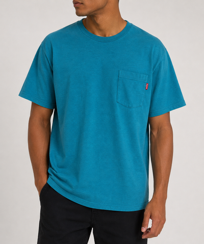 Supreme embroidered flag-patch logo short pocket tee SS18