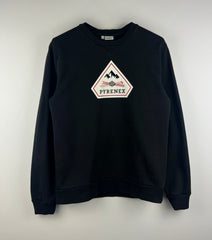 Pyrenex printed patch-logo crewneck sweatshirt black