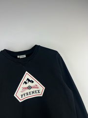 Pyrenex printed patch-logo crewneck sweatshirt black